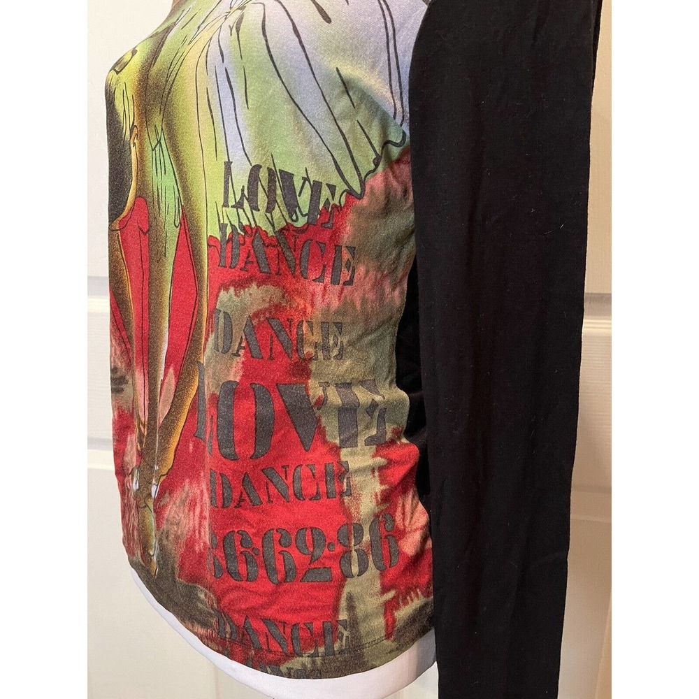 ETCETERA Womens Graphic Dancer Shirt Size Medium Unique Colorful 90s Classic - Picture 5 of 9